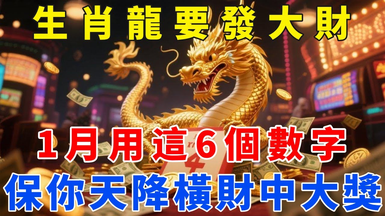 生肖龍要發大財，1月用這6個數字，保你天降橫財中大獎！【梵心若素】