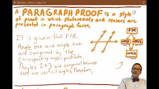 Lesson 31 - Flowcharts and Paragraph Proofs
