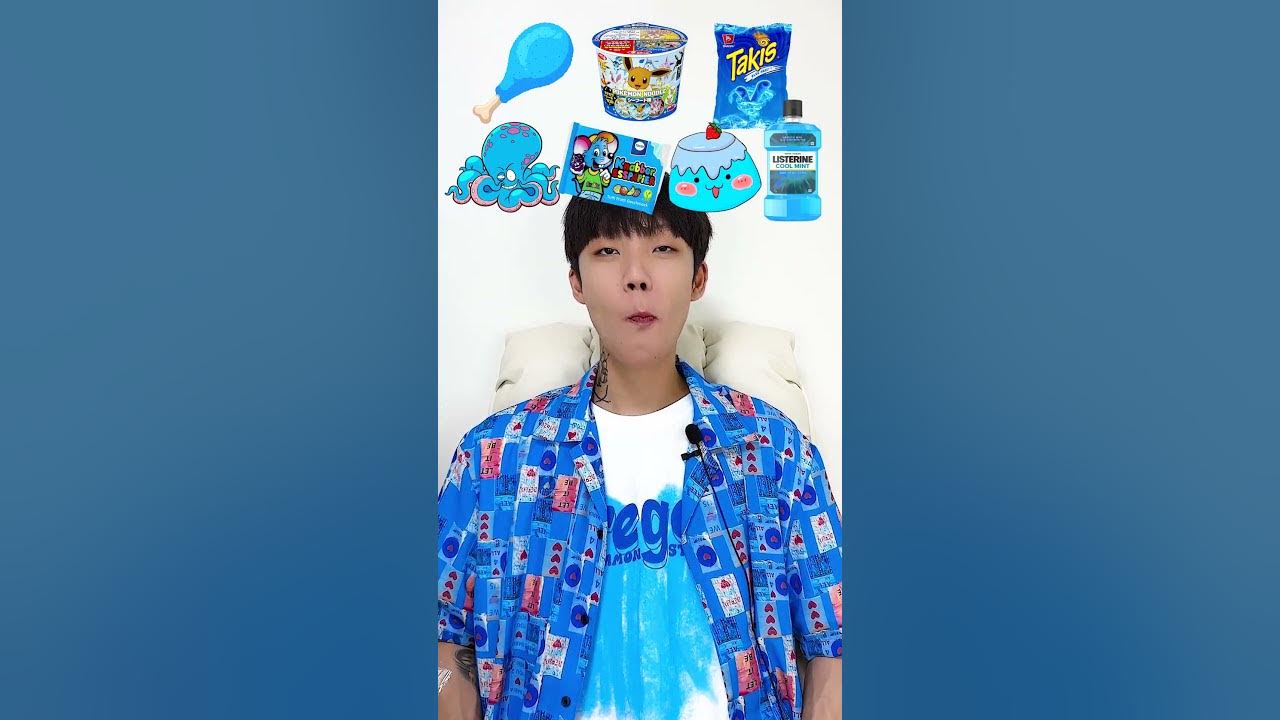 Random Blue food MUKBANG🥶 #shorts