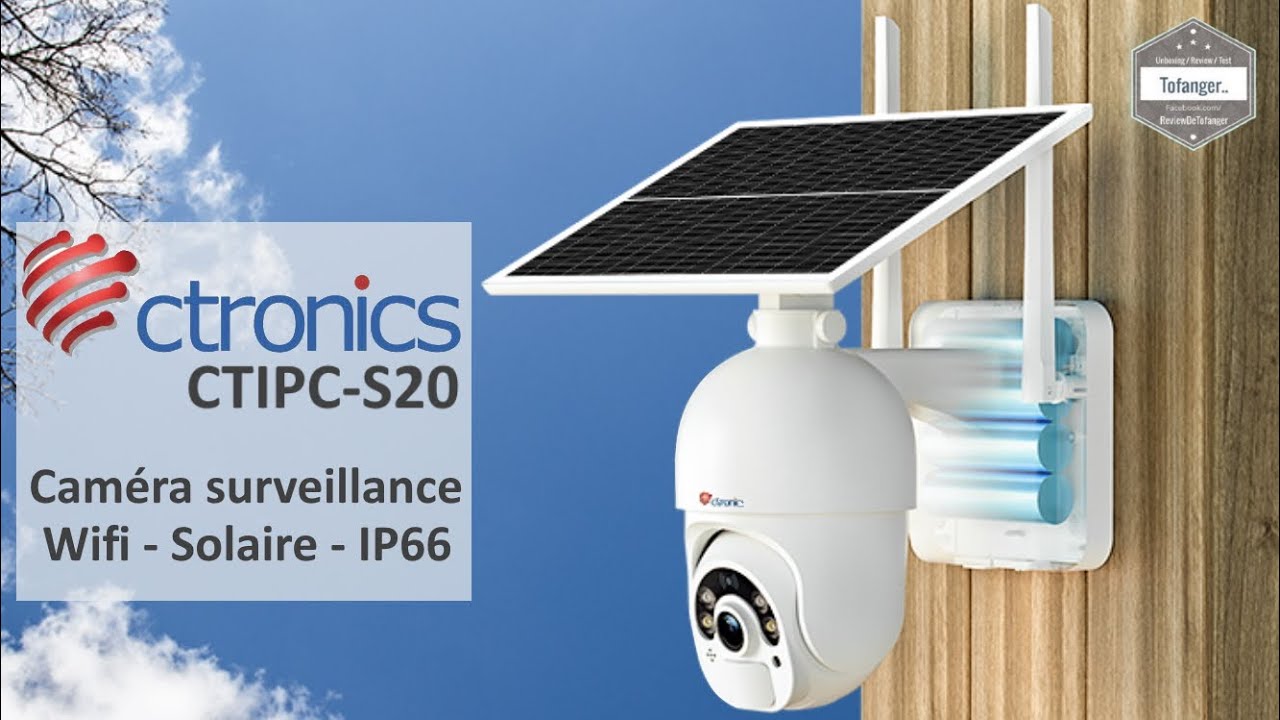 2K 4MP Ctronics Caméra Surveillance WiFi Solaire Extérieur sur Batteri