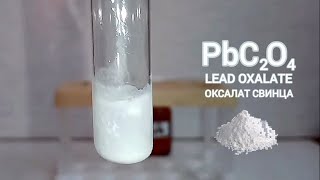 Реакция НИТРАТА СВИНЦА и ЩАВЕЛЕВОЙ КИСЛОТЫ. Опыты по химии дома. Chemical experiment. Эксперименты