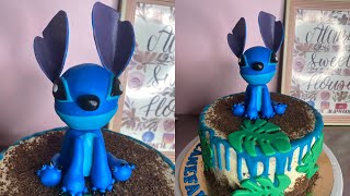 Stitch Gum Paste Figure and Simple Cake from Disney's Lilo and Stitch 