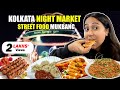 Kolkata night market street food mukbang  biswa bangla street food chowmein pasta hills momo
