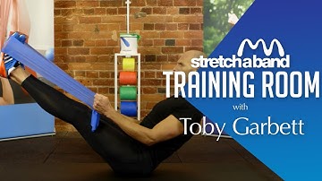 Trainingsvideo Sit Up en V-Sit oefening met fitness elastiek. Stretchaband resistance bands
