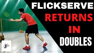 How To Return Flick Serve In Doubles | Flick Serve Returns For Doubles Badminton
