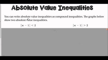 3-7 Absolute Value Equations and Inequalities
