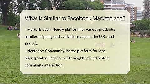 What Is Similar to Facebook Marketplace? - Everyday-Networking