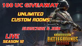 100 UC GIVEAWAY | PUBG MOBILE LIVE | UNLIMITED CUSTOM ROOMS | PARTICIPATE & PLAY NOW !