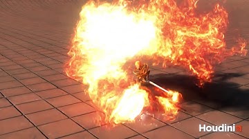 【Houdini】Character Effects flamesword【Pyro Simulation】