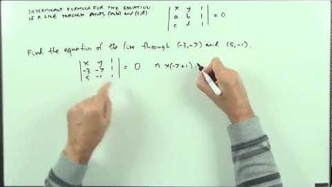 Determinant formulae for  the area of a triangle and equation of a line