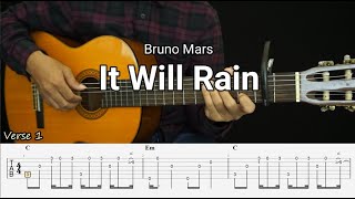 It Will Rain - Bruno Mars - Fingerstyle Guitar Tutorial TAB   Chords   Lyrics