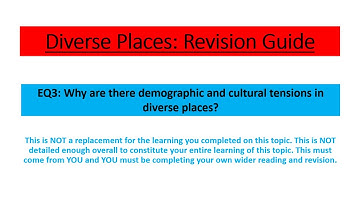 Edexcel A Level Geography - Diverse Places EQ3 Revision