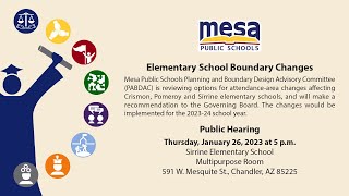 Elementary School Boundary Changes - Public Hearing at Sirrine Elementary School
