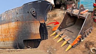 We Break SUN SHINE Ship And Make a Excavator Bucket From High Strength Sheets of ship