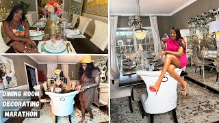 GLAM DINING ROOM DECORATING IDEAS TOUR AND MARATHON | Decorate With Me