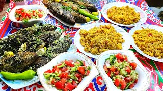 اسرع فطار في رمضان/سمك مشوي بتتبلتين بطريقتي//مع طريقة الارز الاحمر ينافس المطاعم