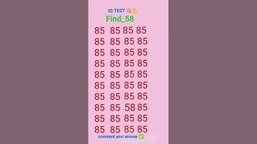 Find 58 IQ TEST 🧠#quiz #iqtest #mathstricks #maths #find #ढूंढो #mindbendingquiz #mathtest