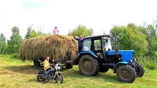 ВЕЗЁМ СЕНО ДОМОЙ.КАК ПРОХОДИТ ЛЕТО В ДЕРЕВНЕ.