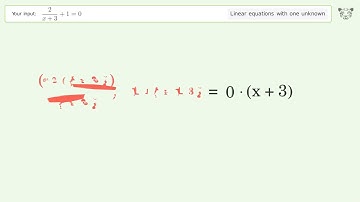 Solve 2/(x+3)+1=0: Linear Equation Video Solution | Tiger Algebra