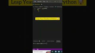 Leap Year Checker Program With Python 🤯#shorts screenshot 1
