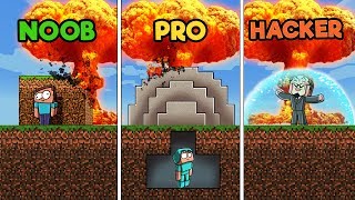 Minecraft - SECURE NUKE BASE! (NOOB vs PRO vs HACKER)
