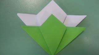 Конструирование из бумаги Пошаговое оригами подснежник