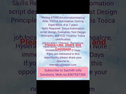 Hiring TOSCA Automation