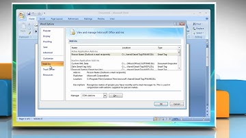 Microsoft® Word 2007: How to view the installed add-ins on Windows® Vista