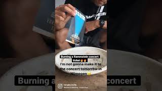 Burning a Rammstein concert ticket🔥🔥