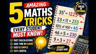 🎯5 Amazing Maths Tricks Every Student Must Know | Solve Maths in Seconds!#MathHacks#StudyTips
