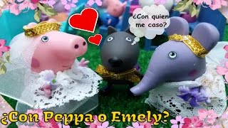 ❤ PEPPA PIG ❤ ¿ DANNY DOG SE CASA CON PEPPA PIG O EMELY ELEFANTE ? | Juguetes de Peppa Pig