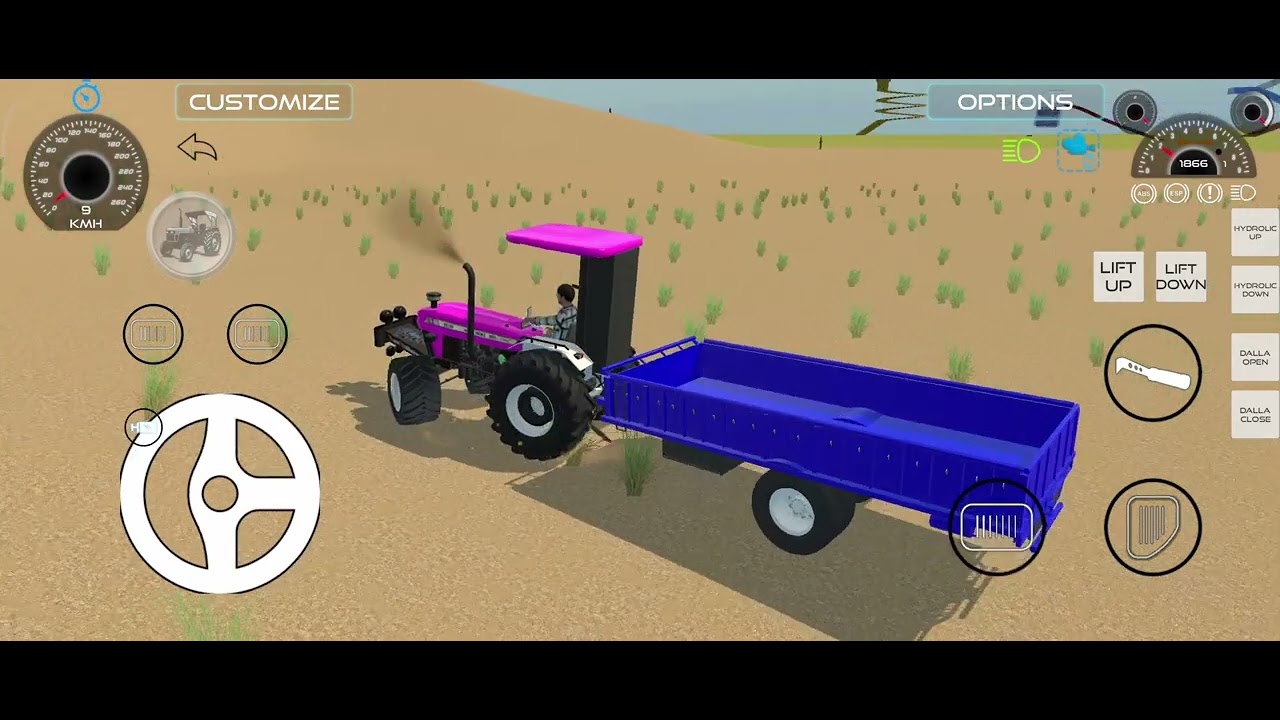 Pink 🩷 4x4 tractor 🚜 with trolley 