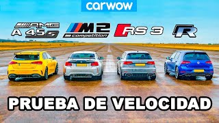 AMG A45S v BMW M2 v Audi RS3 v VW Golf R | Prueba de velocidad