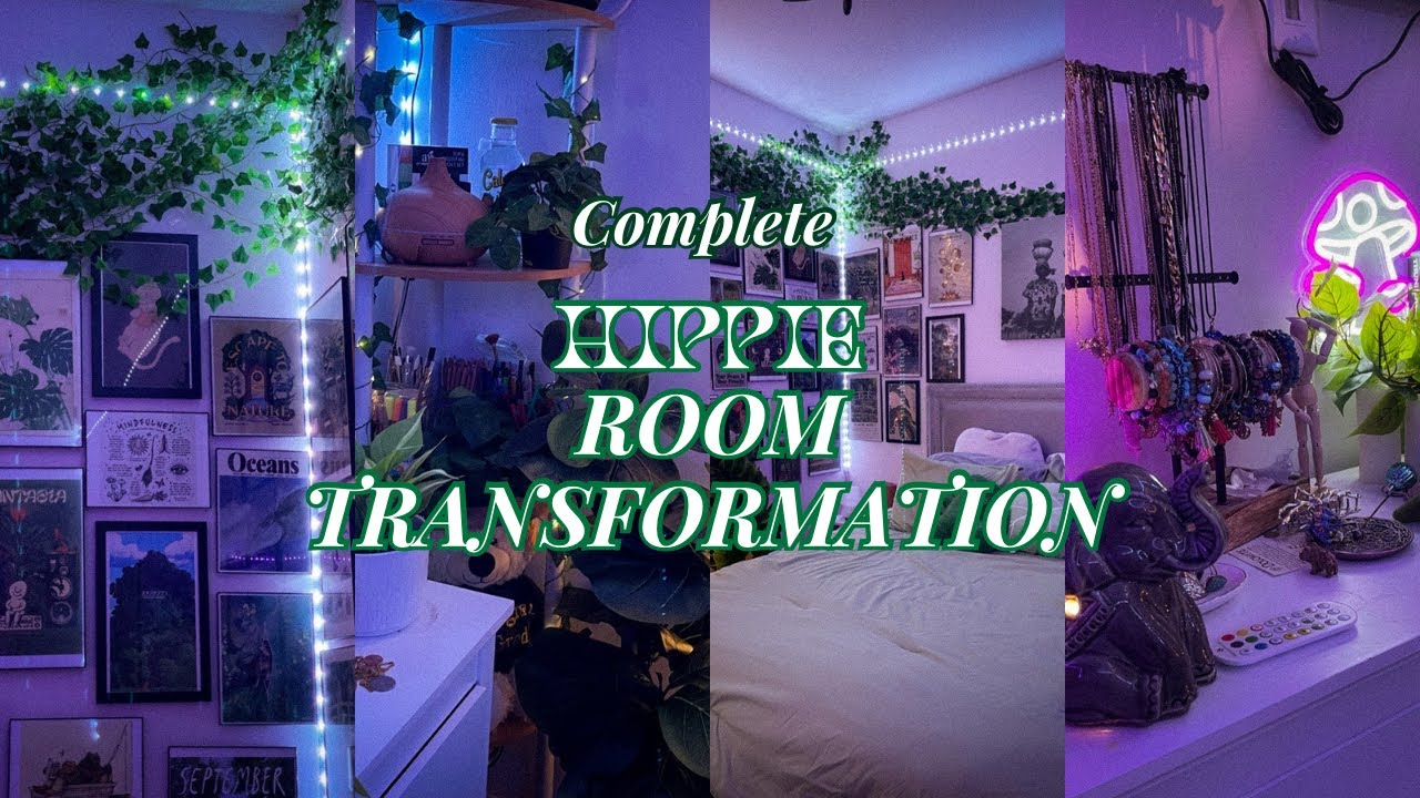 COMPLETE AESTHETIC ROOM TRANSFORMATION | Hippie & Pinterest inspired ...