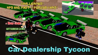 New NFS and F&F cars in Car Dealership Tycoon! (+Code)