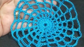 كروشية :وحدة كروشية لشبكة العنكبوت crochet spider net