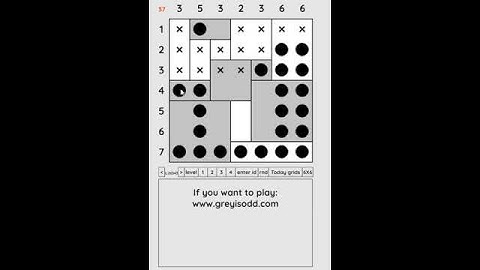 Grey is Odd - Today grids. Solution level 2 7X7 dated 05-29-2024 #logicpuzzles #logicgames  #games