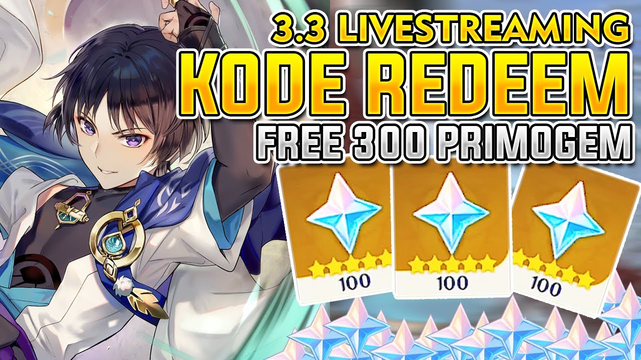 Today Only: Genshin Impact 3.3 Preview Redeem Code 300 Primogems