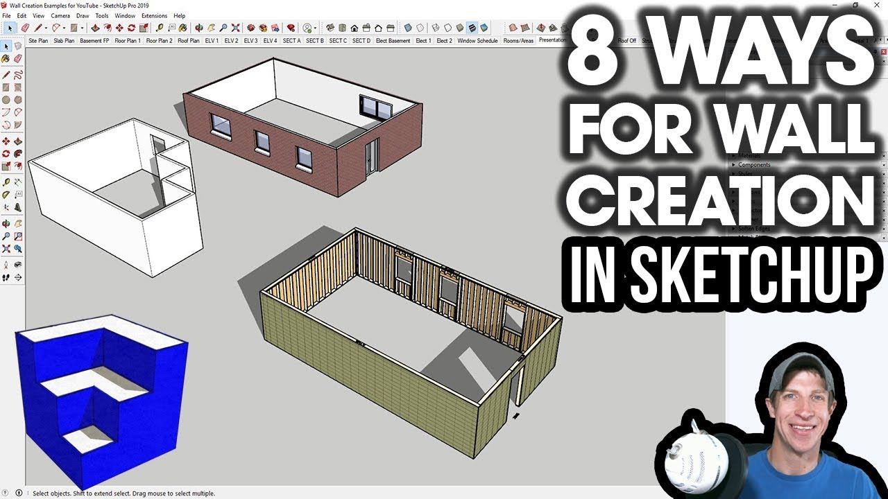 8 Ways to CREATE WALLS in SketchUp - YouTube