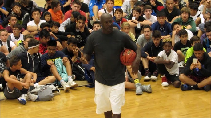 50 year old Michael Jordan dunks at his Flight School Camp 