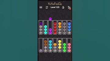 Ball Sort Color Water Puzzle Level 125 Walkthrough 🧪🟢🔴🟡, #mystery level #shorts