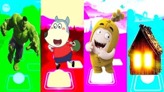 Hulk 🆚Wolfoo 🆚Oddbods bubbles🆚 Spider House Head 🎶 Tiles hop EDM Rush?