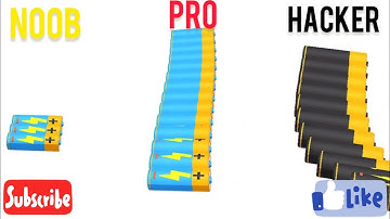 NOOB Vs PRO Vs HACKER I✅ BATTERY RUN 3D #batteryrun3d #battery #mrgames