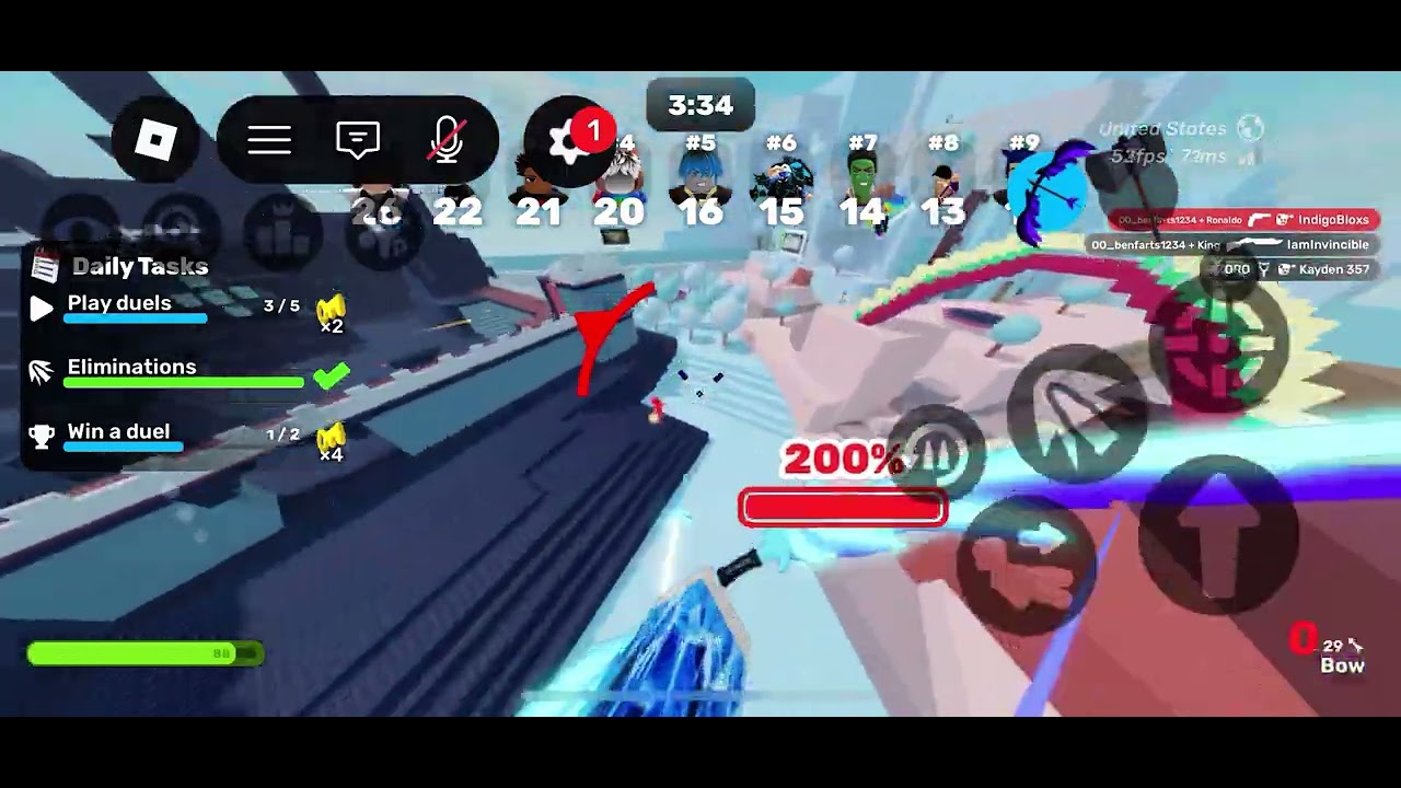 Playing Gun Game in Roblox rivals