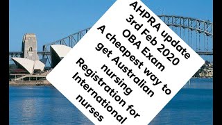 AHPRA Australia | New updates 03 Feb 2020 | OBA Exam methods, Centers, Cost & processing | English