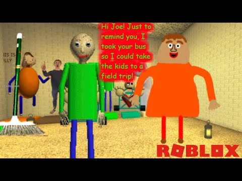 Escape Baldi S Joe S Ultimate Bus Ride Obby Ft Playtime Baldi Bully The Weird Side Of Roblox Youtube - baldi faces 3d and 2d roblox