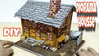 صنع مجسم منزل مصغر من القرون الوسطى بمواد بسيطة / diorama house / diy