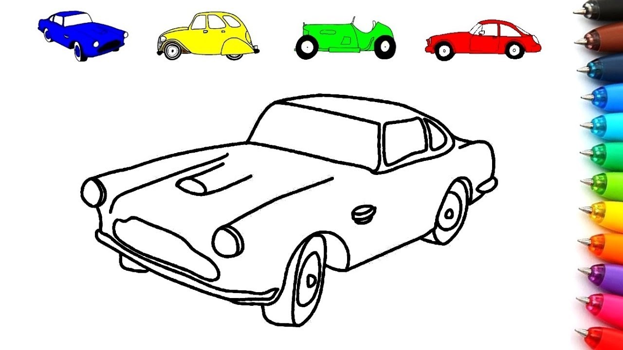 Dibujos Faciles de Carros para Niños | Como Dibujar un Auto | Aprender  Colores - thptnganamst.edu.vn