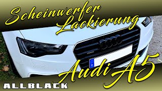 Scheinwerfer-Lackierung - Audi A5 S5 RS5 8T Facelift - Schwarz, LED, Xenon, ALLBLACK [SLIDESHOW]