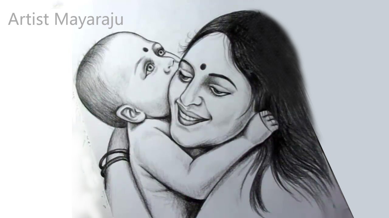 How to draw mothers day / mothers day drawing / mothers day drawings
